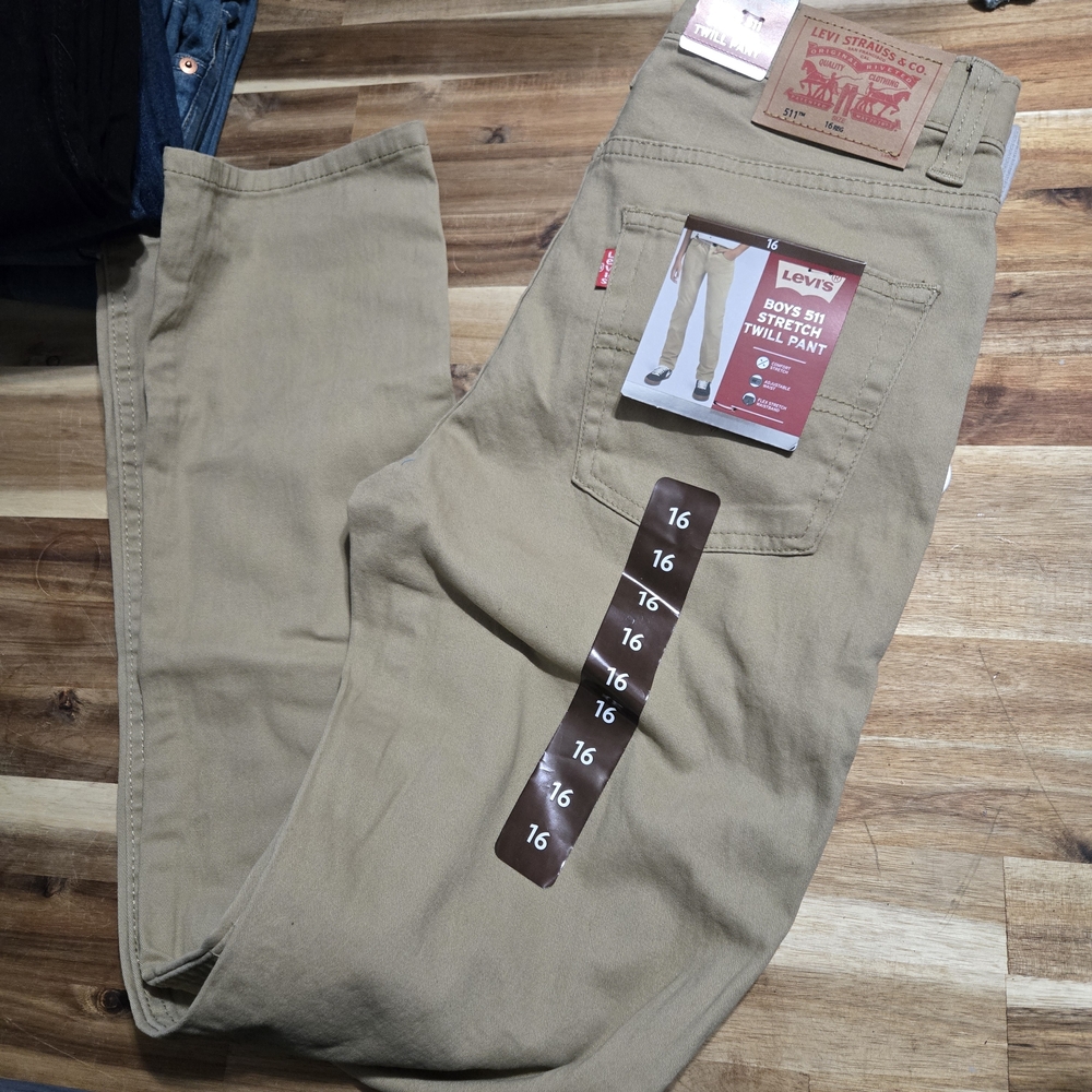 Levi's Khaki Boys 511 Stretch Twill Size 16 Pants